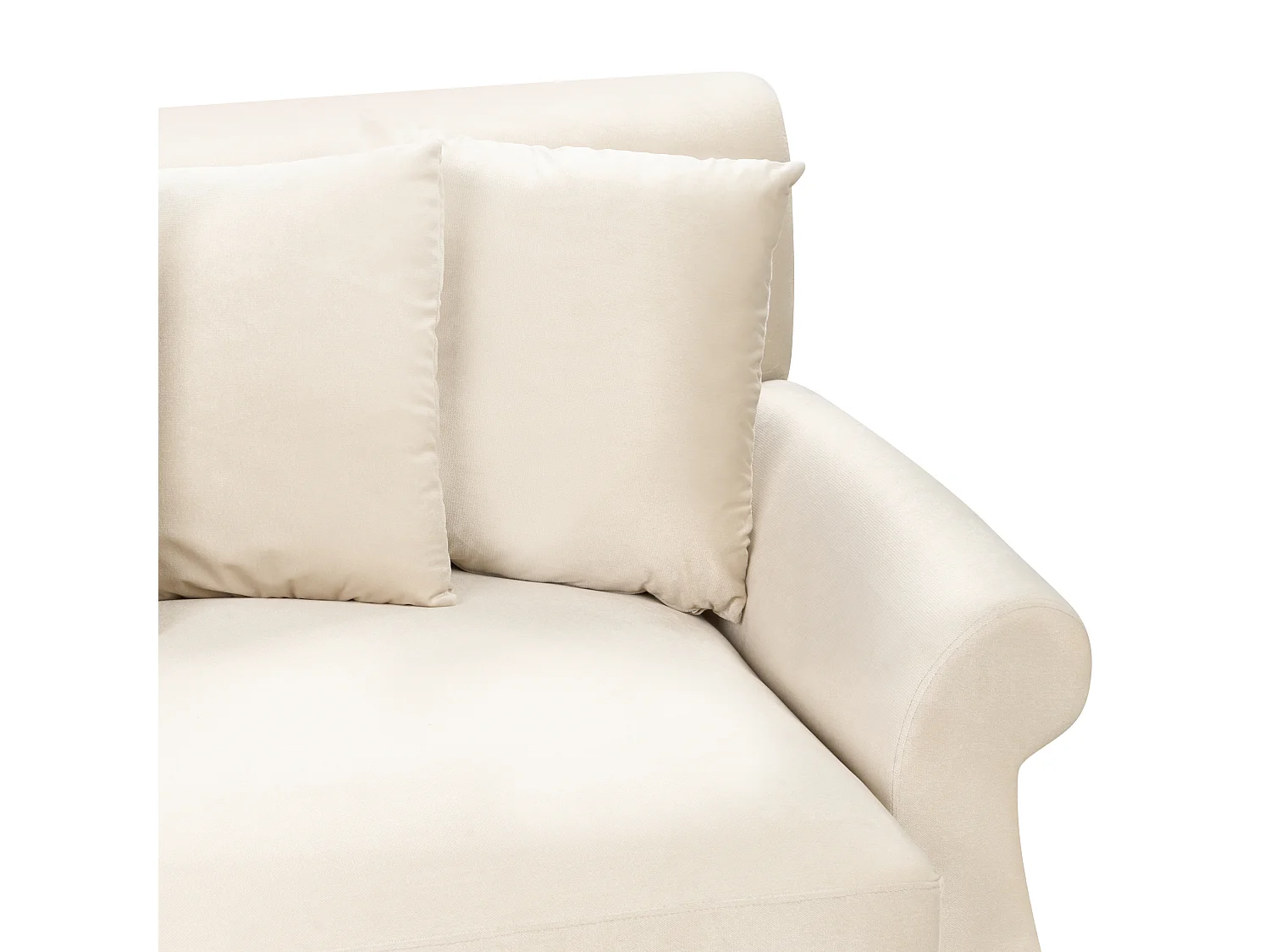 2-Sitzer Sofa Samt weiß mit mehreren Kissen Polstersofa Retro-Stil Eike