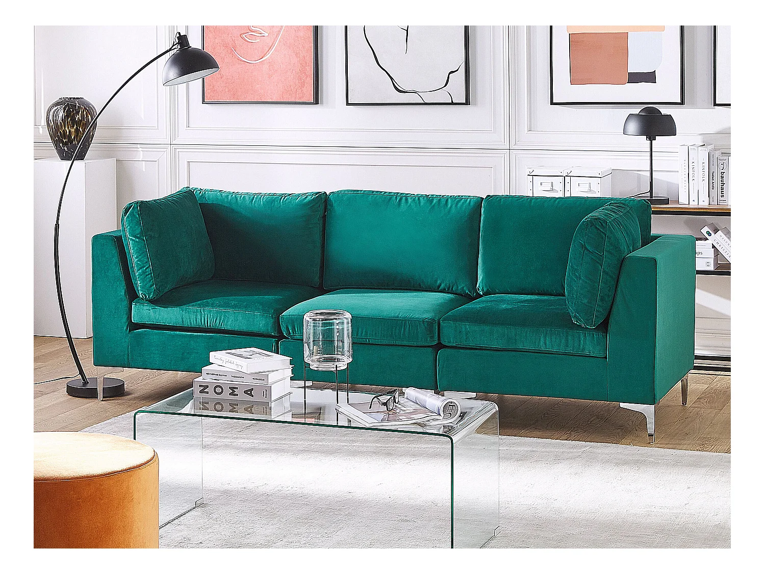 Modulaire bank EVJA Fluweel Groen 3-zitter