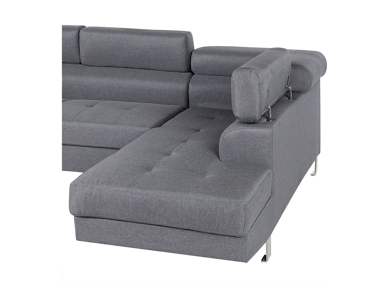 - Canapé d'Angle - Norrea - Tissu, Gris