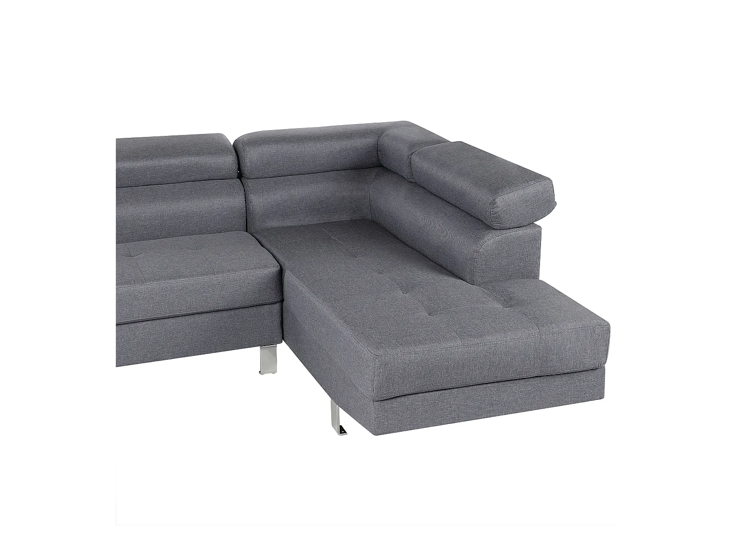- Canapé d'Angle - Norrea - Tissu, Gris