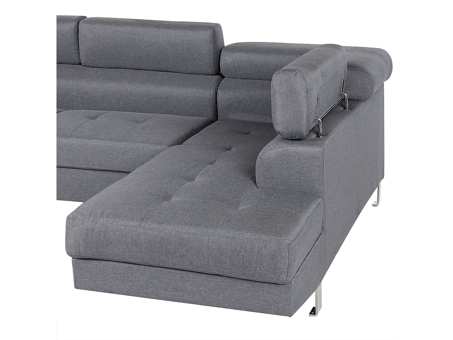 - Canapé d'Angle - Norrea - Tissu, Gris