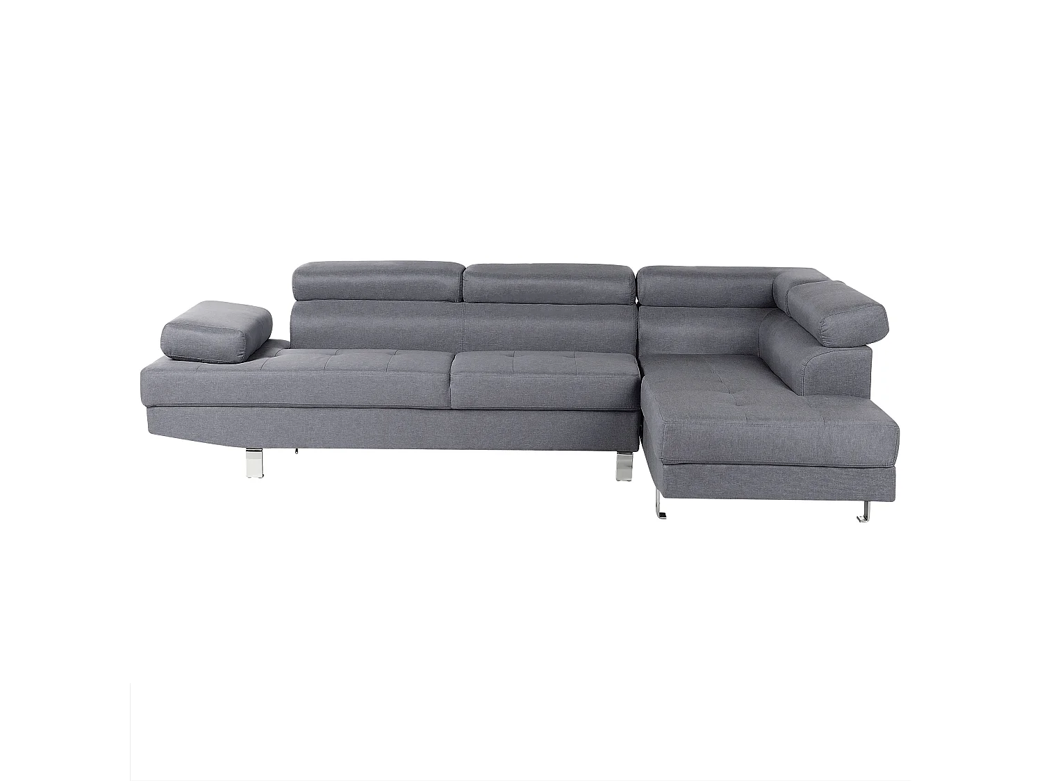 Divano angolare NORREA Tessuto Grigio 5 posti Lato Sinistro