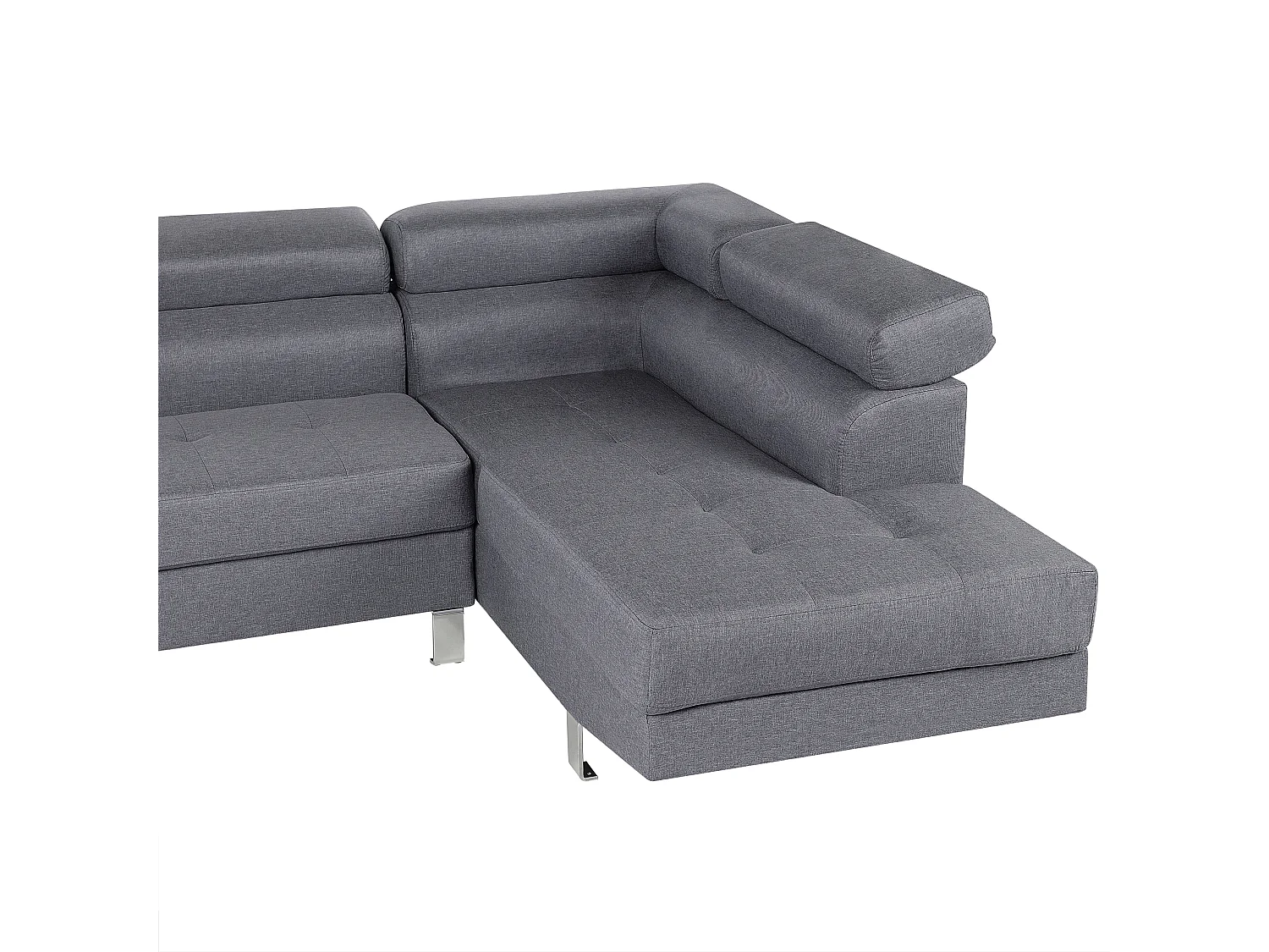 Divano angolare NORREA Tessuto Grigio 5 posti Lato Sinistro