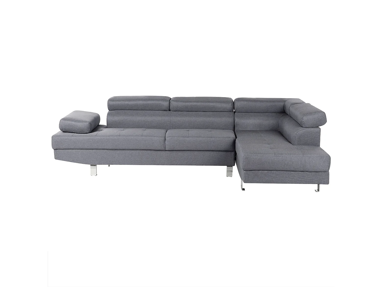 Beliani - Canapé d'Angle - Norrea - Tissu, Gris