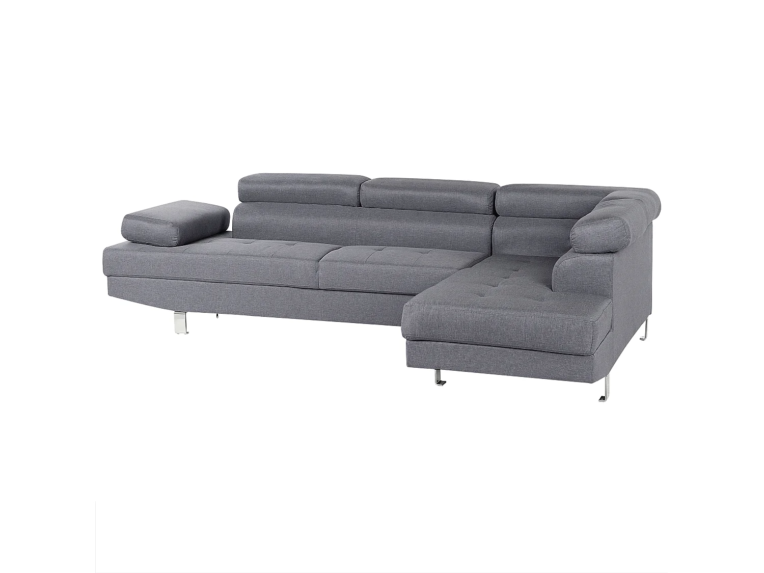 Beliani - Canapé d'Angle - Norrea - Tissu, Gris