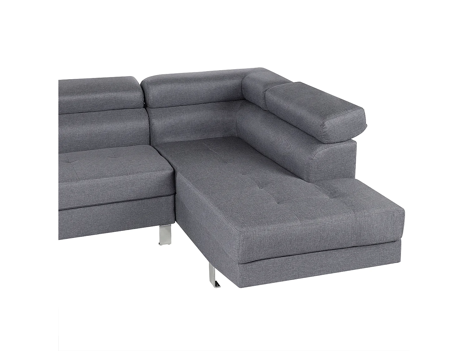 Beliani - Canapé d'Angle - Norrea - Tissu, Gris