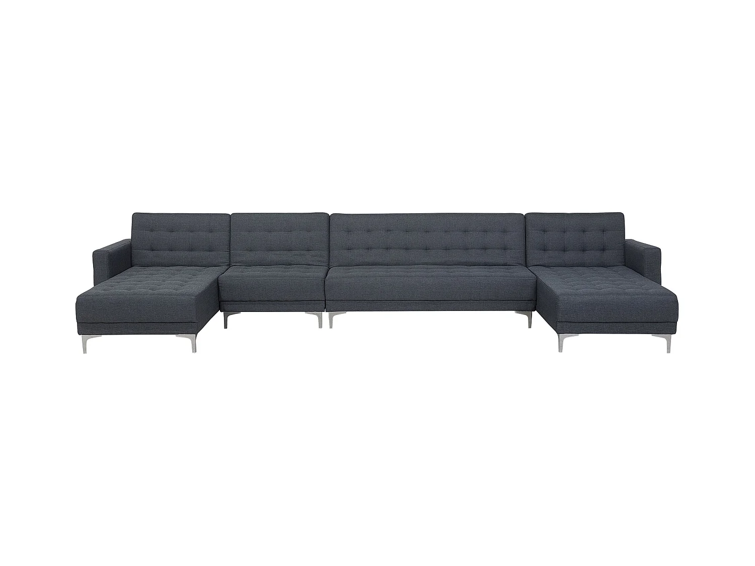 Modulaire U-vormige slaapbank ABERDEEN Stof Donkergrijs 6-zitter Universeel