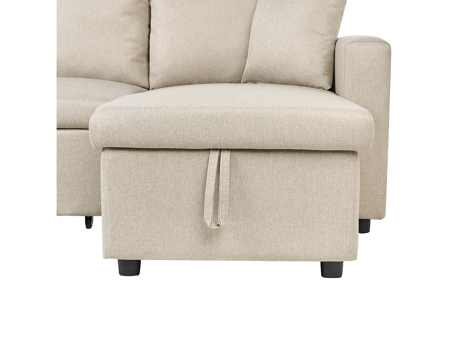 Divano letto a U SOMMEN Tessuto Beige chiaro con contenitore 5 posti