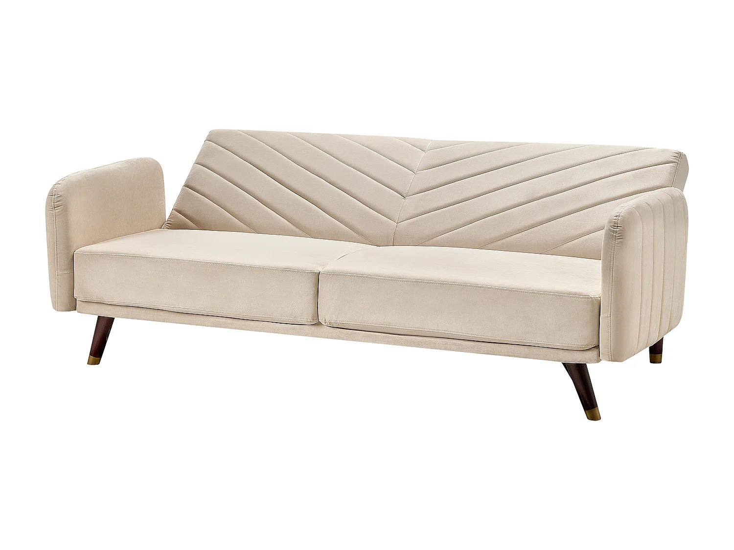 Slaapbank SENJA Fluweel Beige 3-zitter