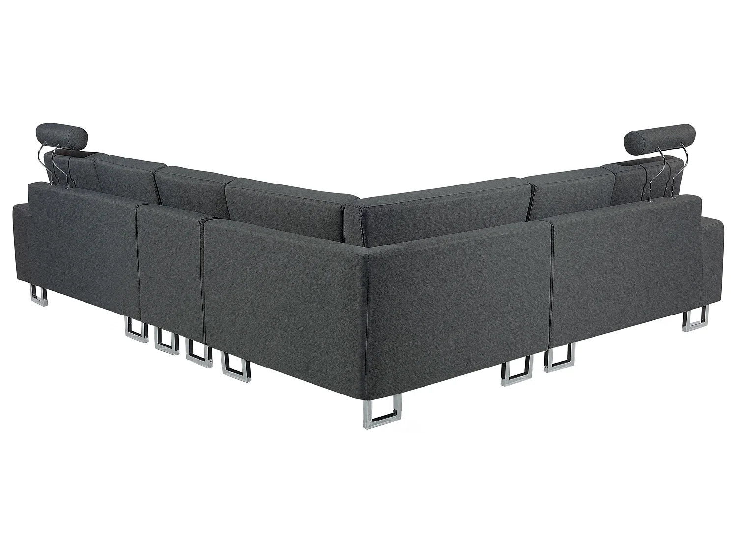 Canapé d'Angle à gauche en Tissu Gris Foncé avec Appui-Tête Réglable Stockholm