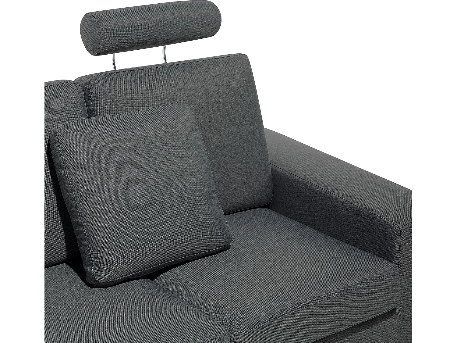 Canapé d'Angle à gauche en Tissu Gris Foncé avec Appui-Tête Réglable Stockholm