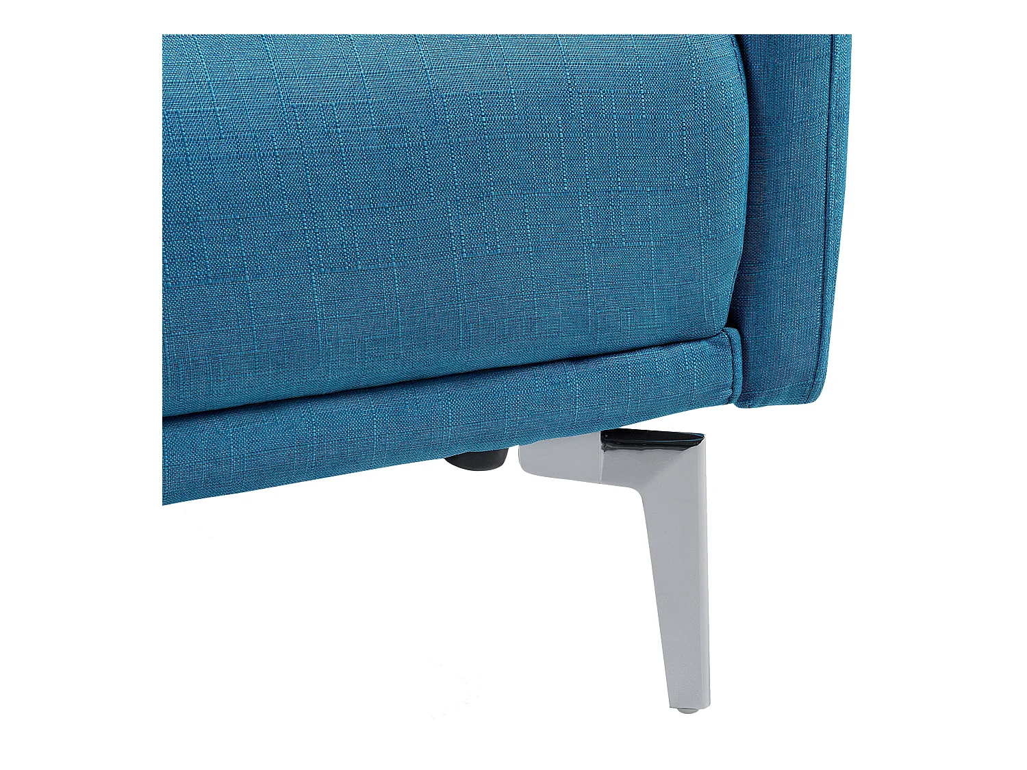 3-Sitzer Schlafsofa Stoff blau gesteppt mit Metallbeinen silber 2 Kissen Lucan