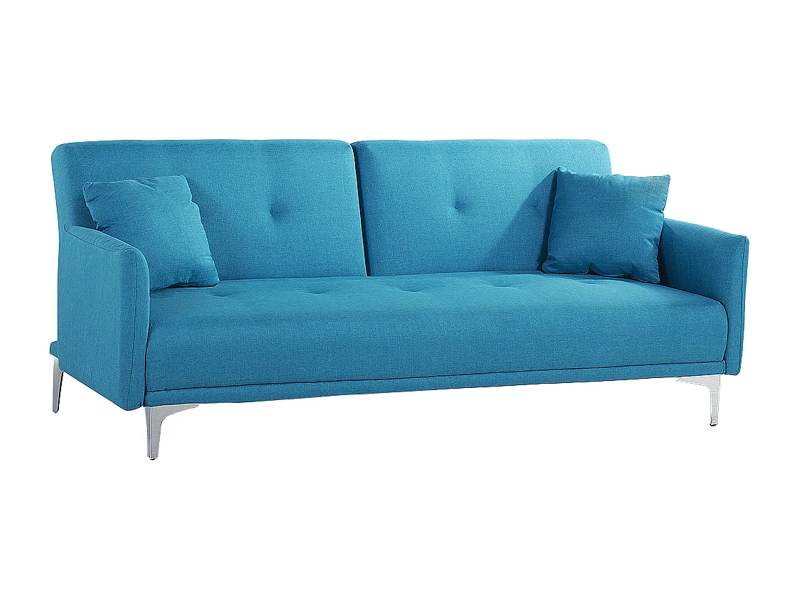 Sofá-cama LUCAN Tecido Azul turquesa 3 lugares