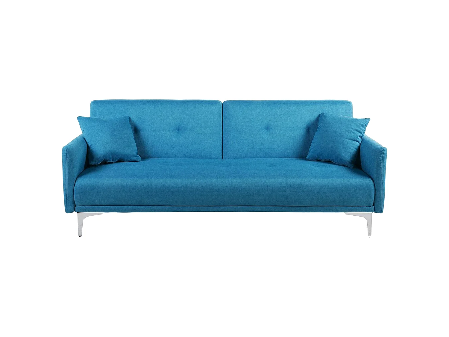 Canapé convertible clic-clac 3 places en coton bleu LUCAN