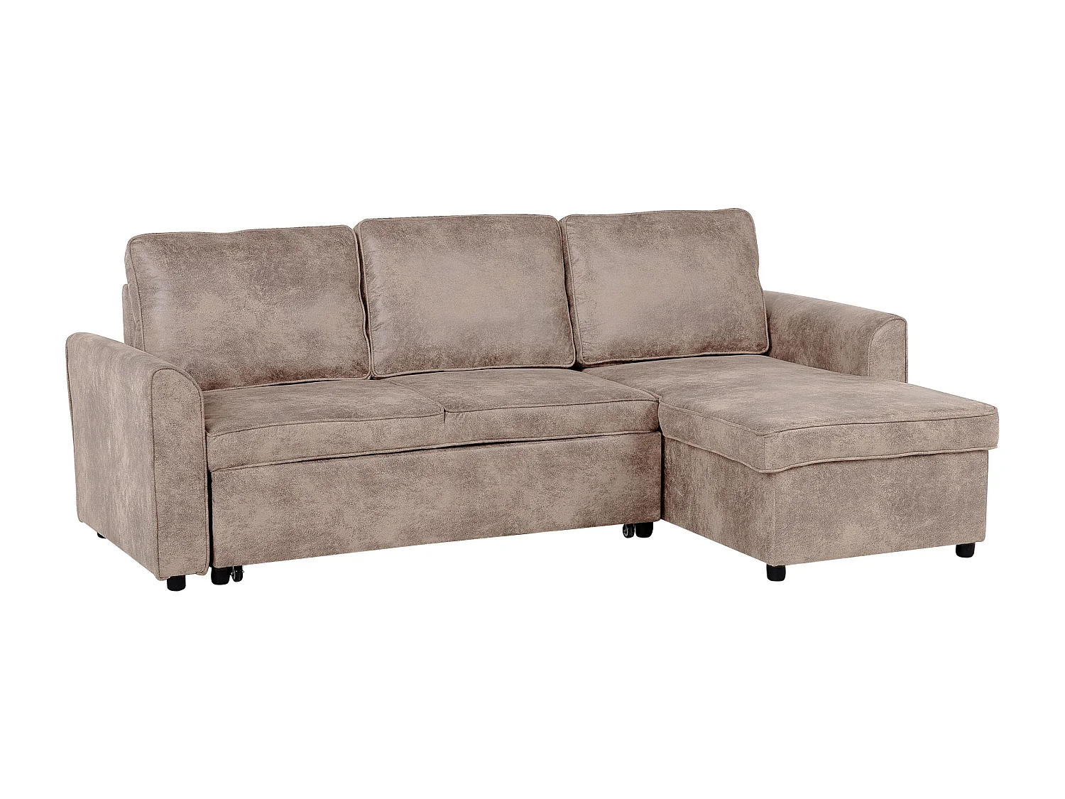 Canapé angle à Gauche - Nesna - Avec Rangement, cuir PU Marron