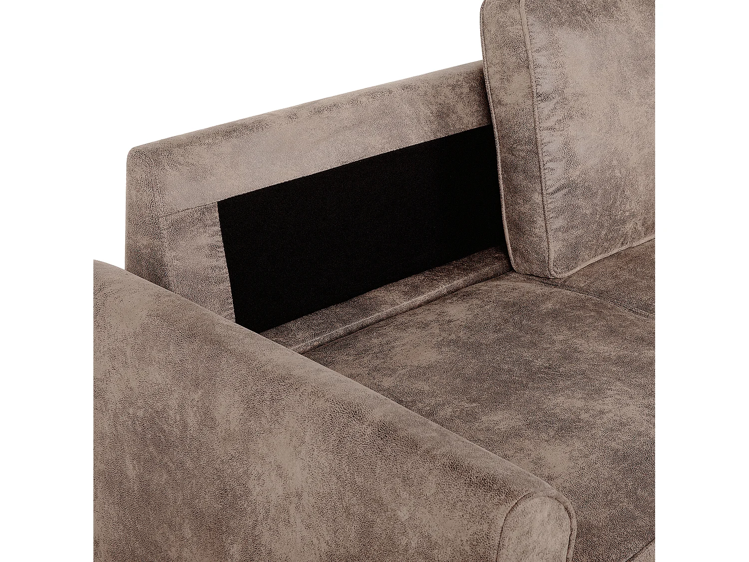 Canapé angle à Gauche - Nesna - Avec Rangement, cuir PU Marron