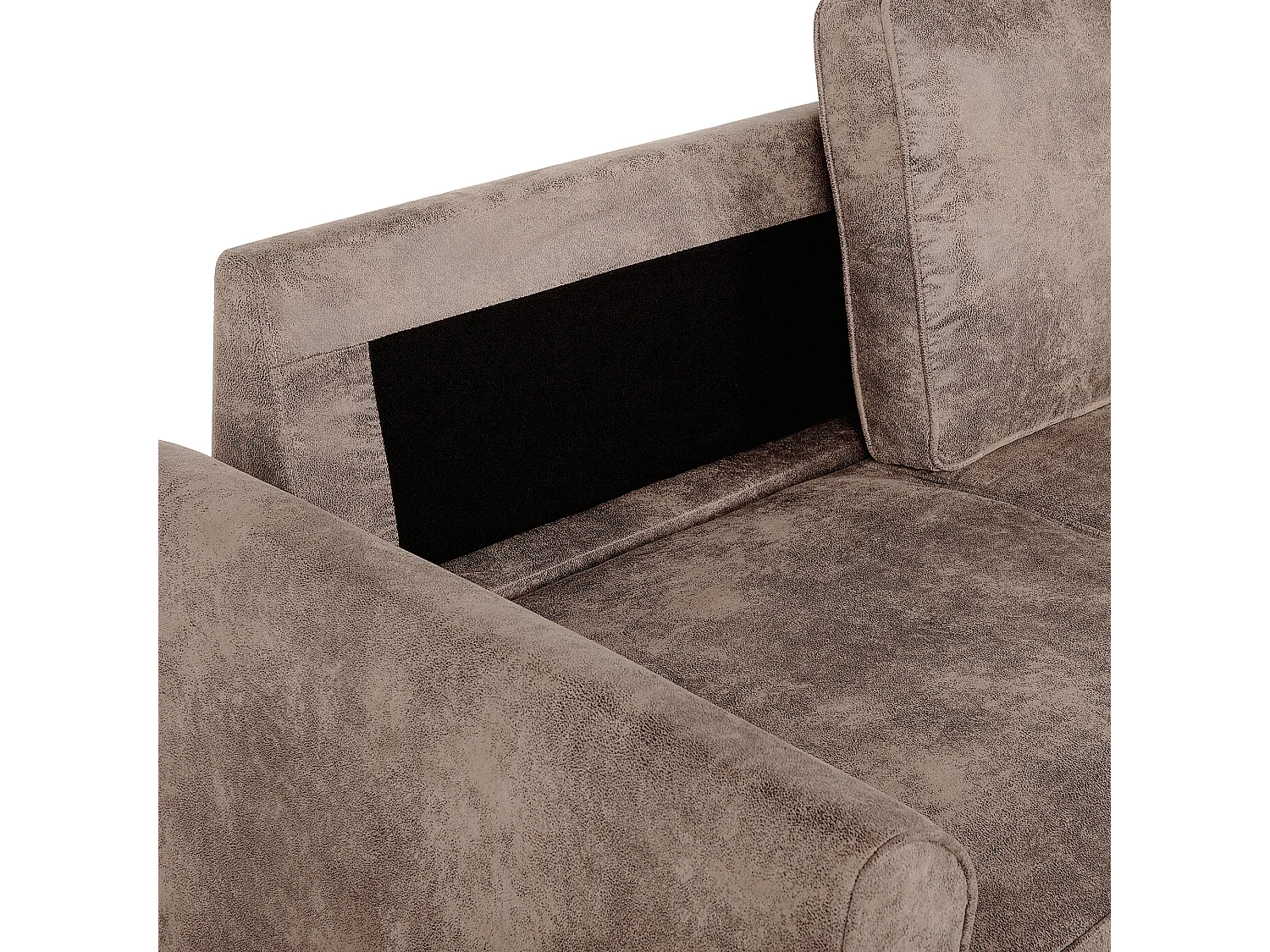 Canapé angle à Gauche - Nesna - Avec Rangement, cuir PU Marron