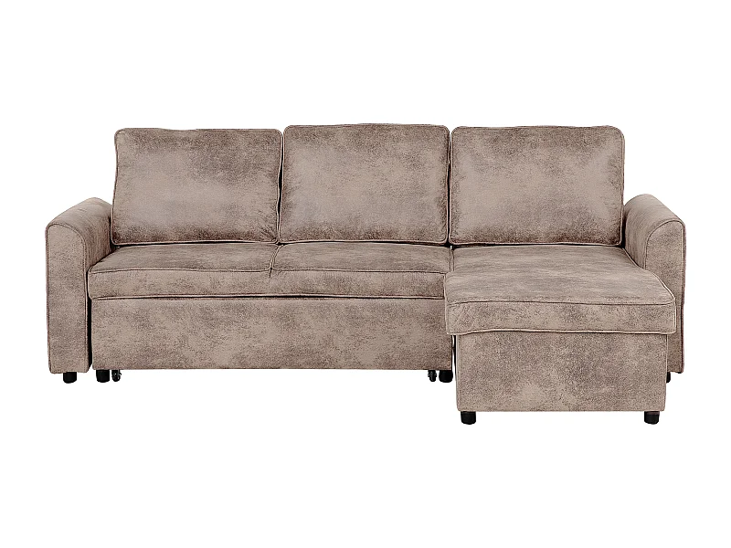 Canapé angle à Gauche - Nesna - Avec Rangement, cuir PU Marron