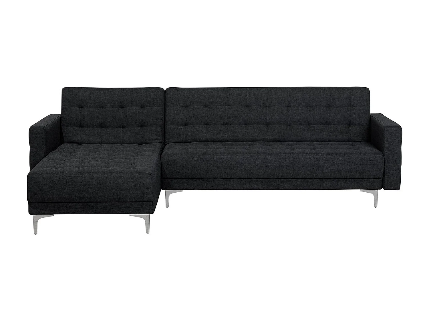 Canapé Angle à gauche Convertible en Tissu Gris Graphite Dossier Réglable Aberdeen