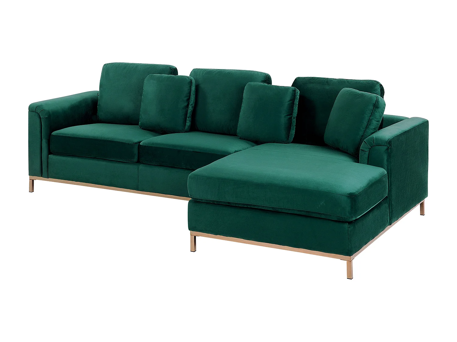 Sofá esquinero OSLO Terciopelo Verde oscuro 4 plazas Izquierda