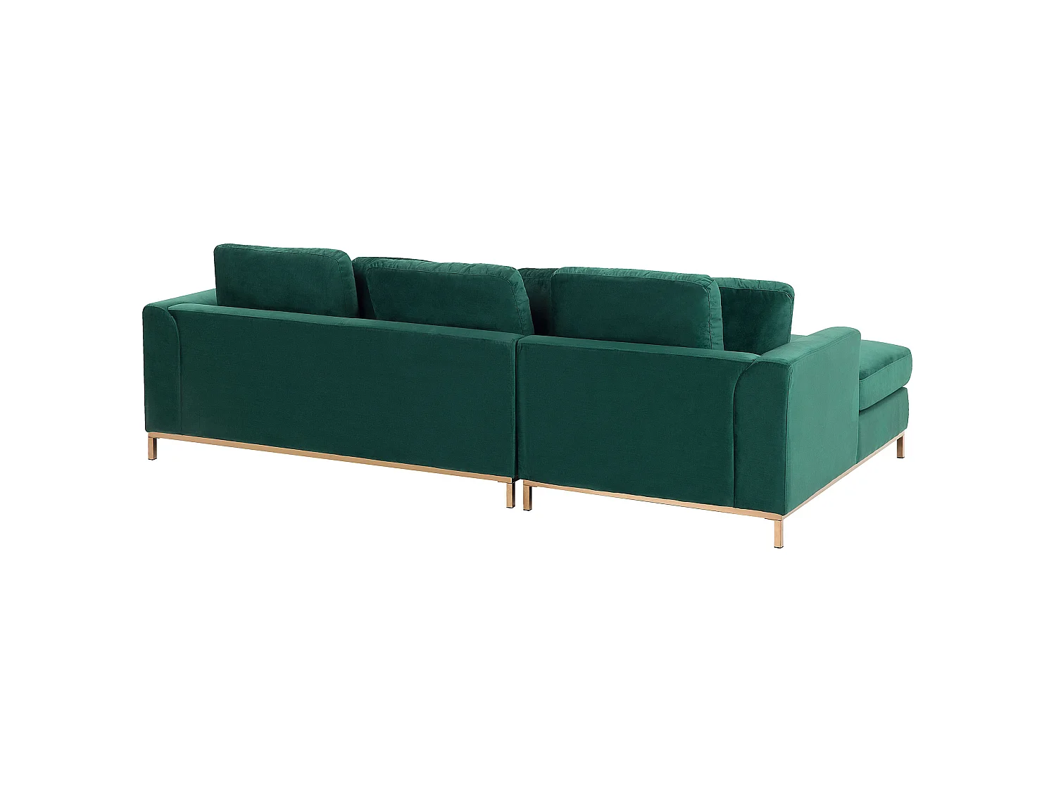 Canapé d'angle 4 places en velours matelasse vert OSLO