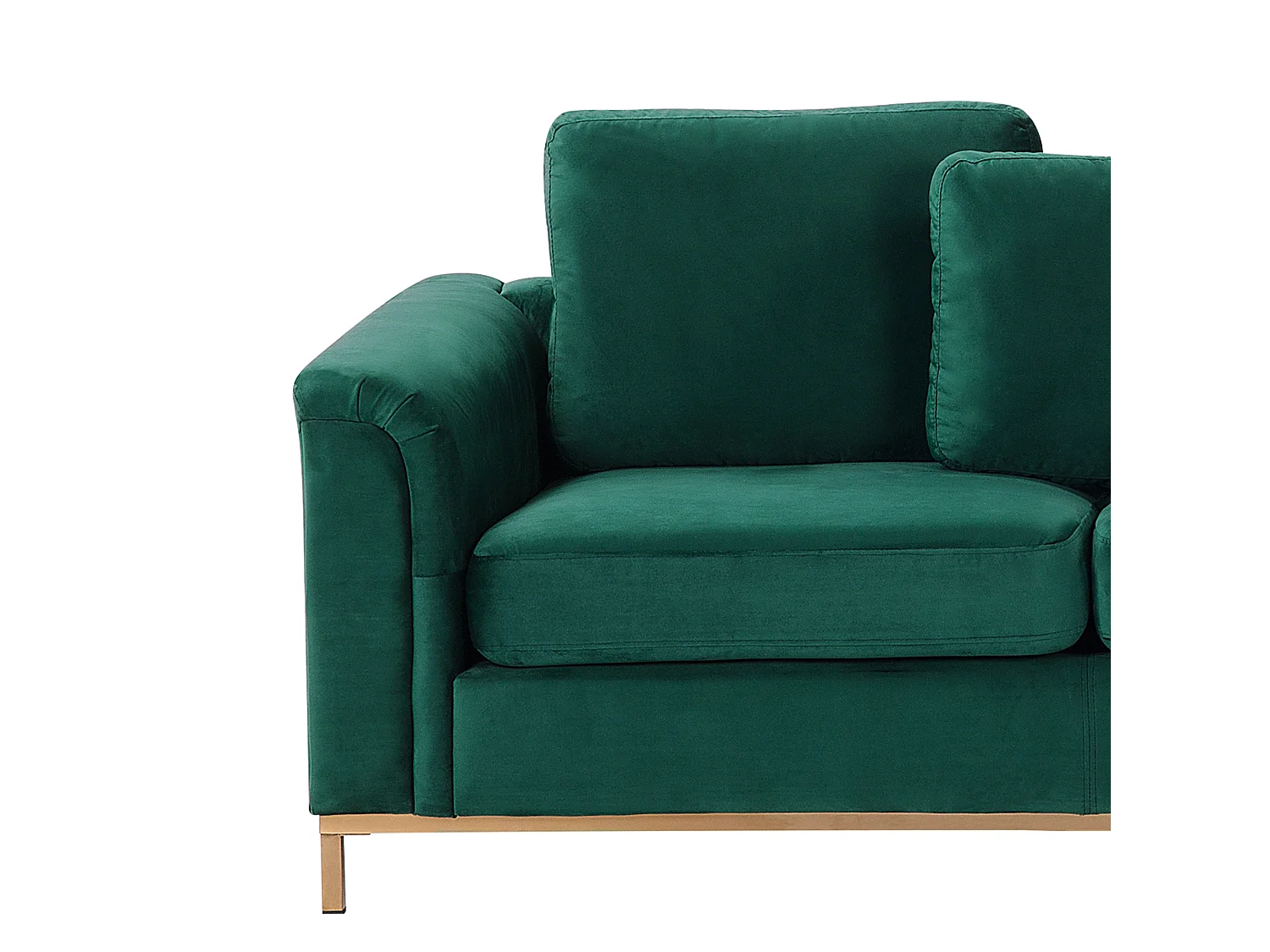 Canapé d'angle 4 places en velours matelasse vert OSLO
