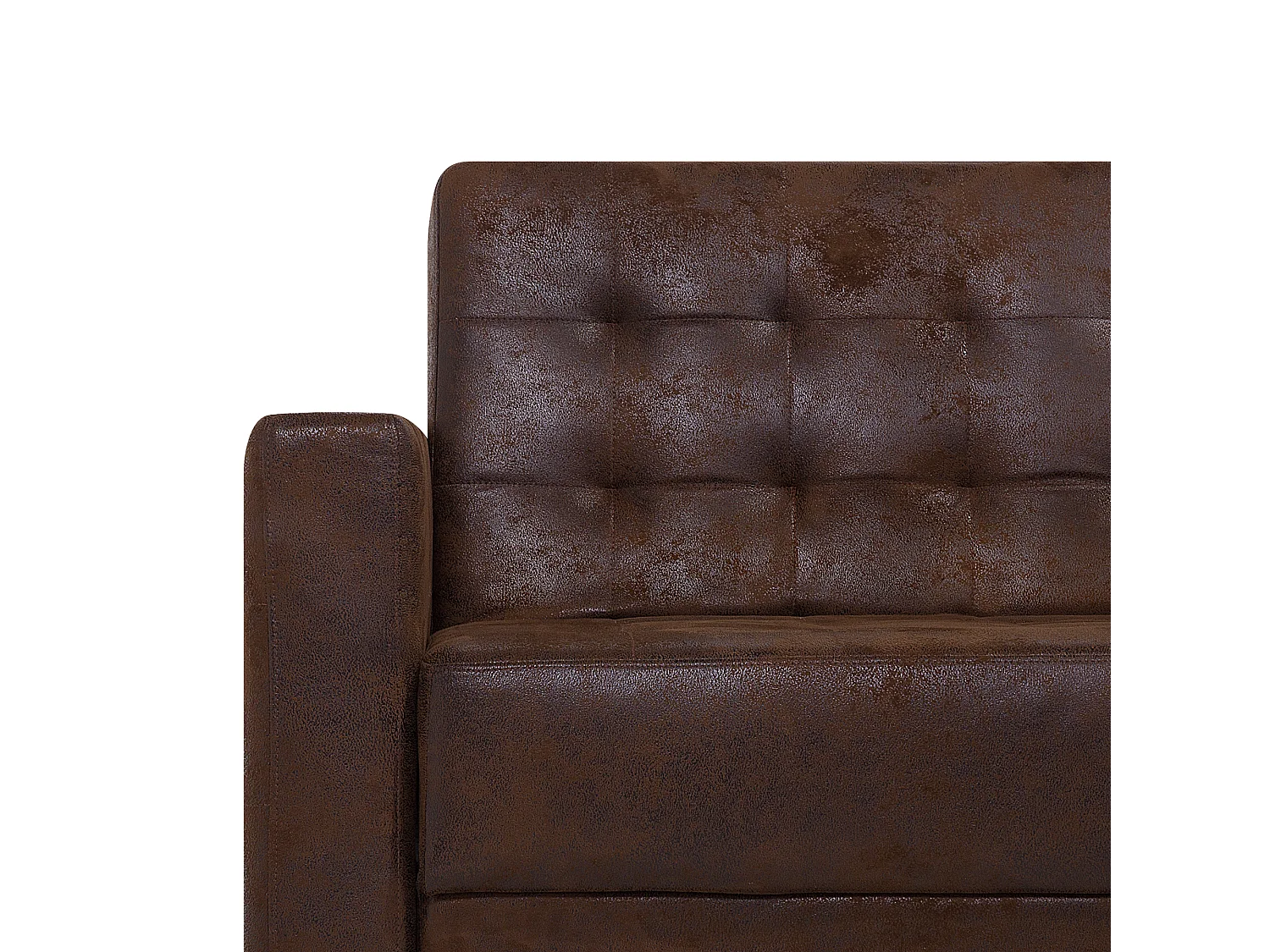 Modulaire hoekslaapbank ABERDEEN Kunstleer Bruin 4-zitter Linkerzijde