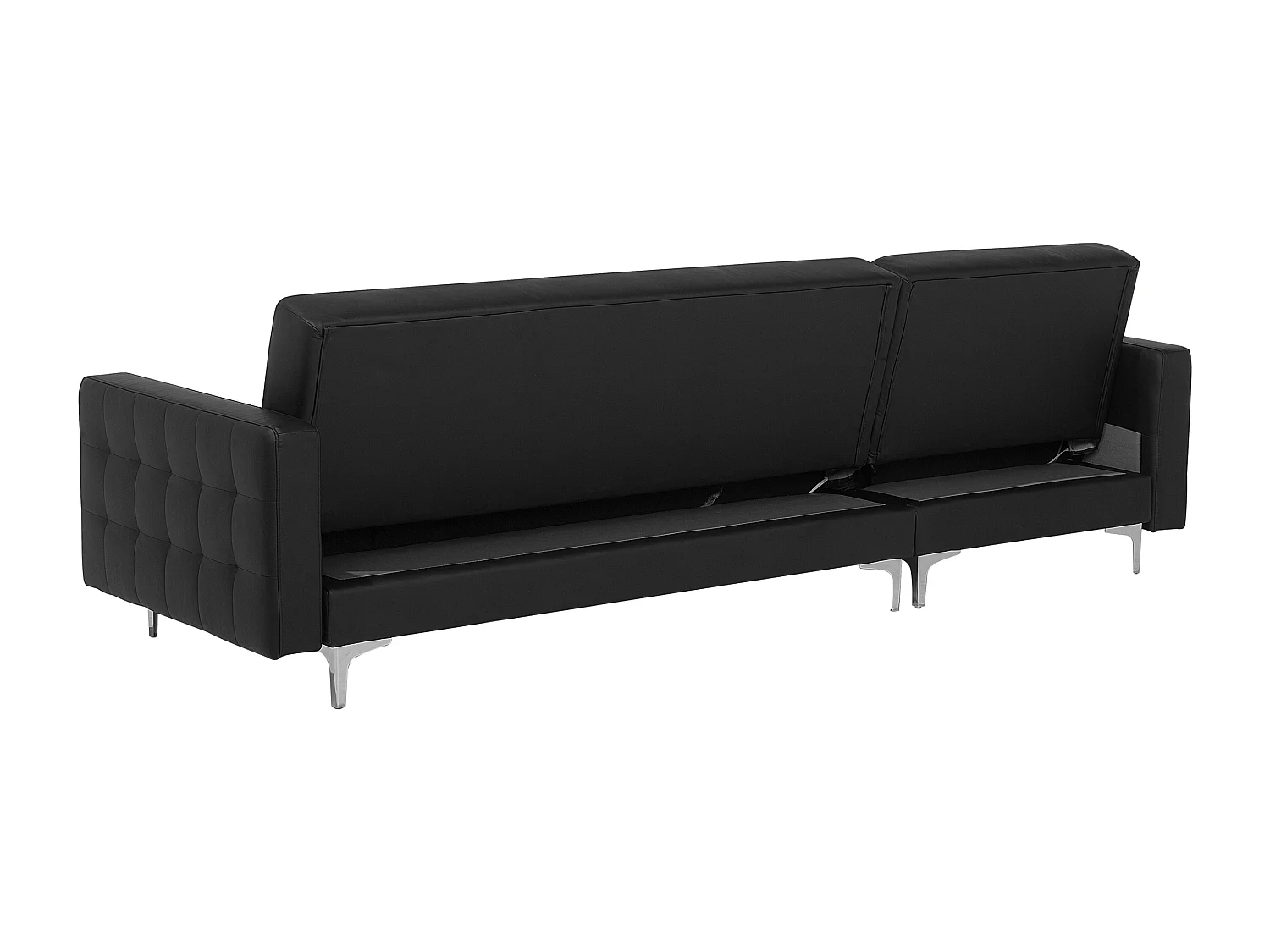 Canapé Angle à gauche Modulable Convertible Cuir PU Noir Moderne Classique Aberdeen