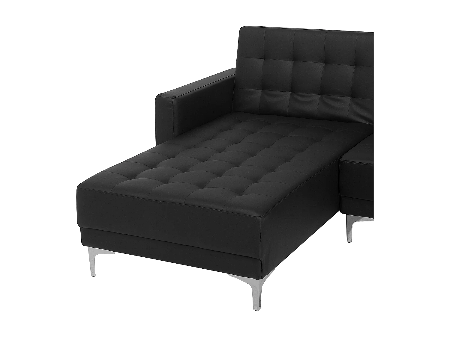 Canapé Angle à gauche Modulable Convertible Cuir PU Noir Moderne Classique Aberdeen