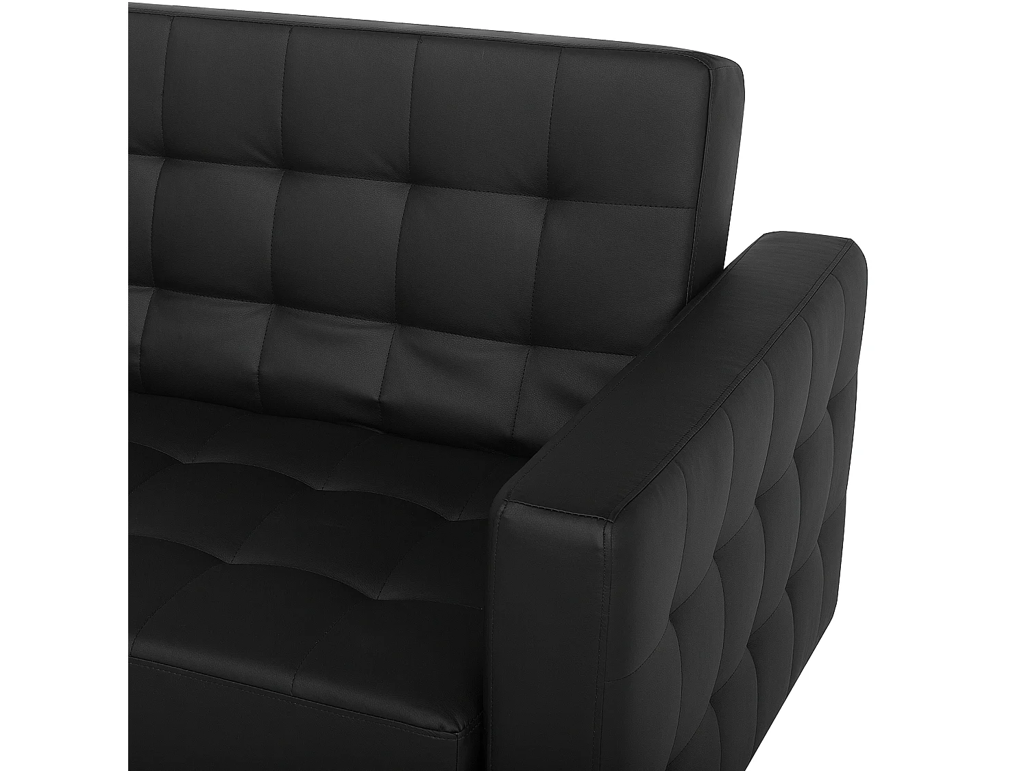 Canapé Angle à gauche Modulable Convertible Cuir PU Noir Moderne Classique Aberdeen