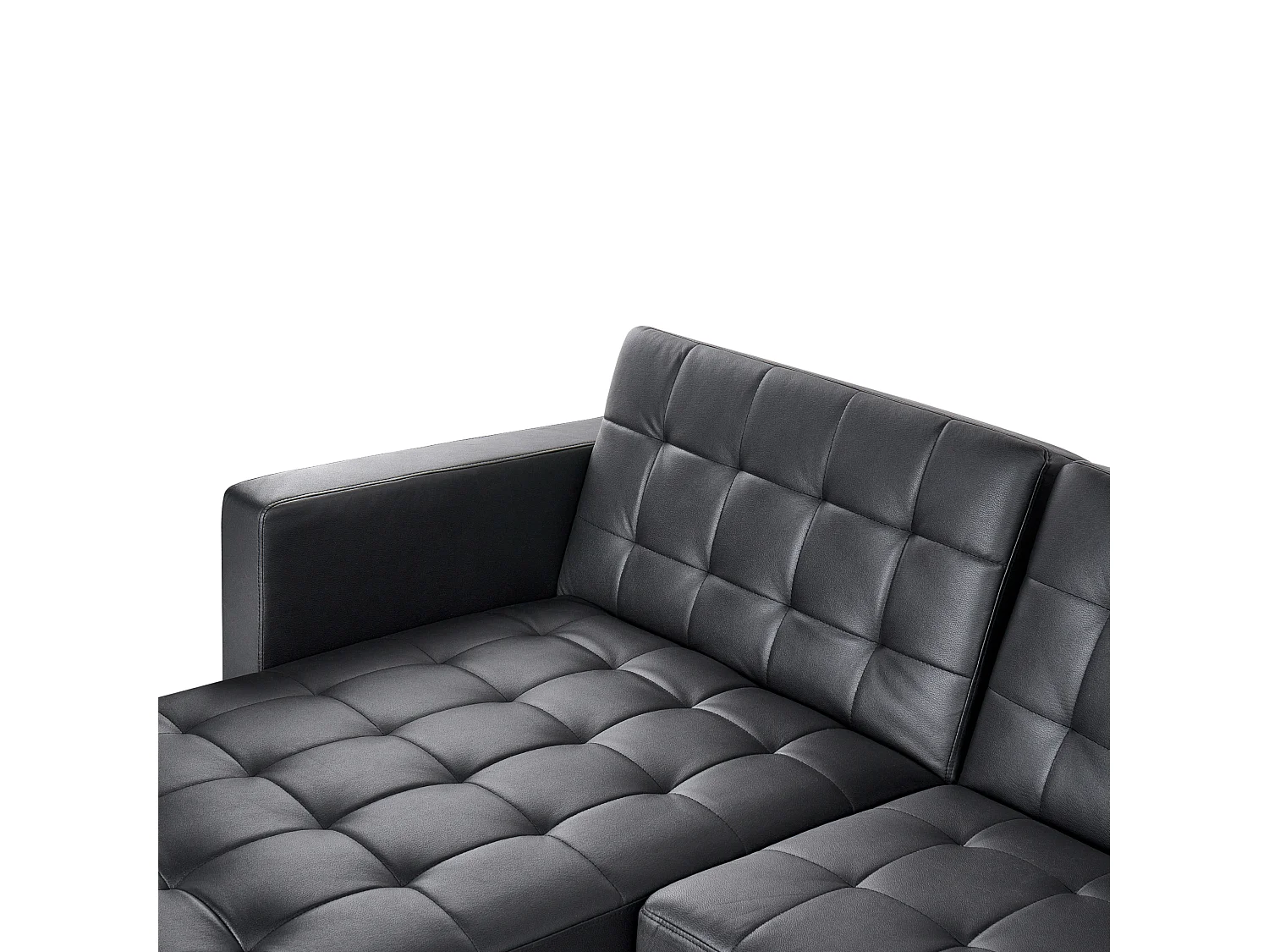 Divano letto angolare modulare ABERDEEN Pelle sintetica Nero 4 posti Lato destro