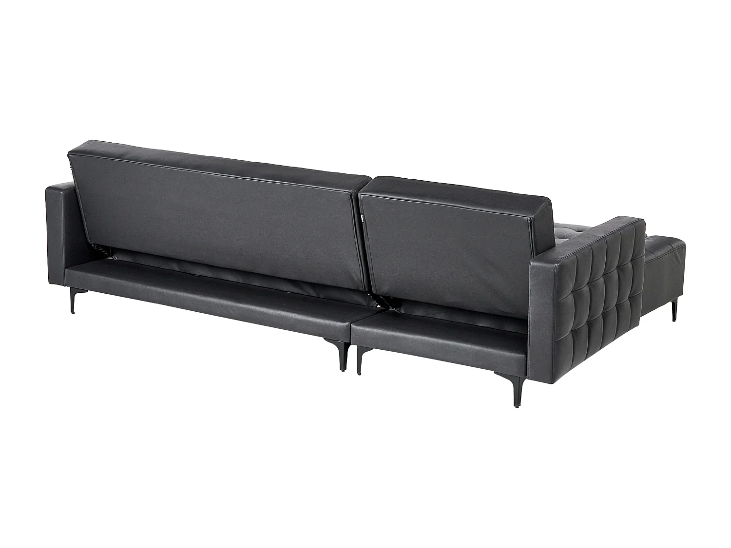 Canapé Angle à gauche Modulable Convertible Cuir PU Noir Moderne Classique Aberdeen