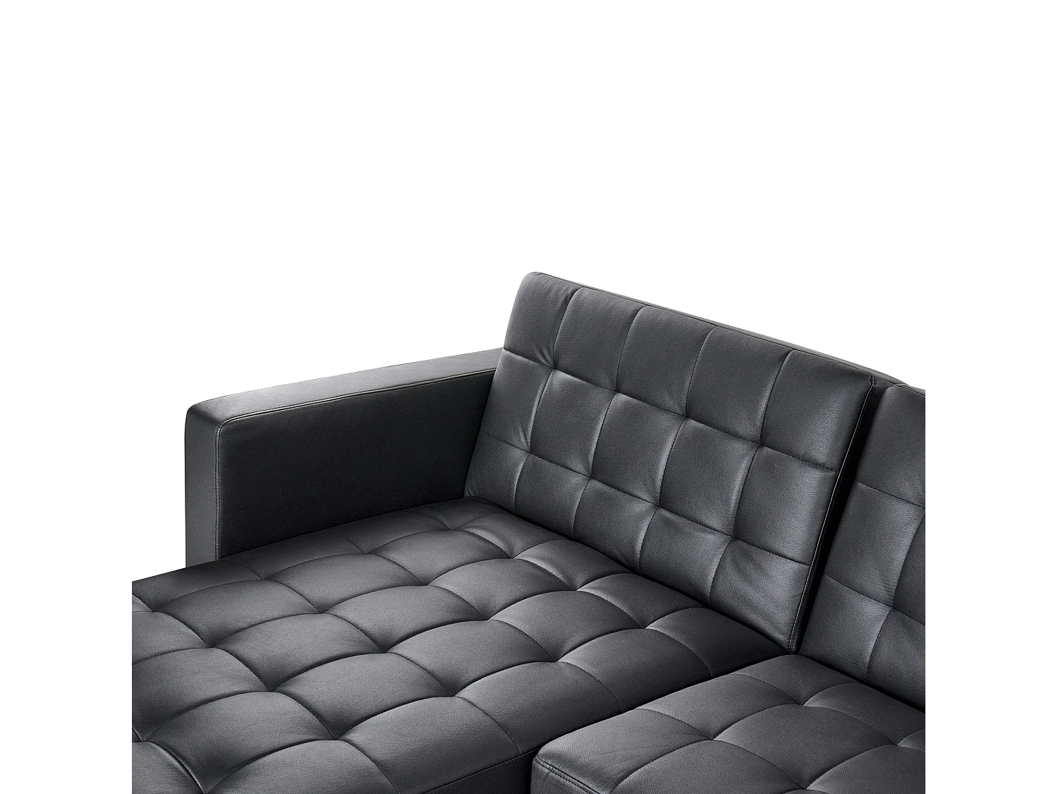 Canapé Angle à gauche Modulable Convertible Cuir PU Noir Moderne Classique Aberdeen