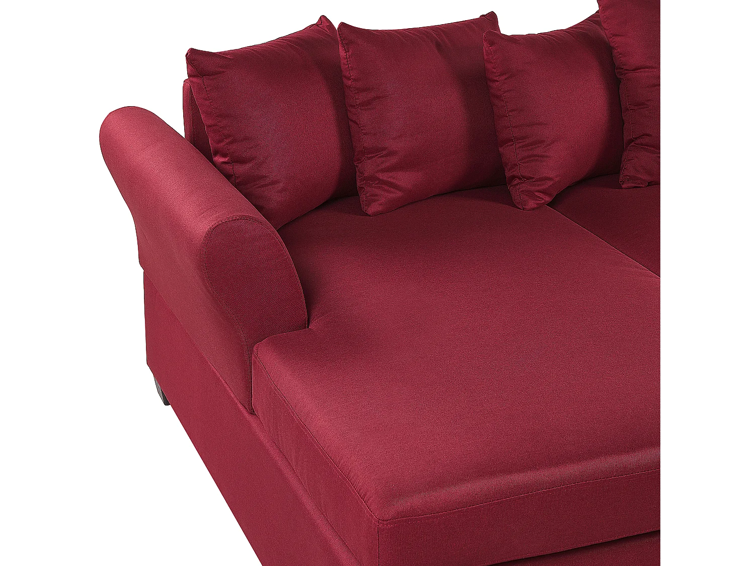 Sofá de canto VIKNA Tecido Vermelho escuro 3 lugares à direita