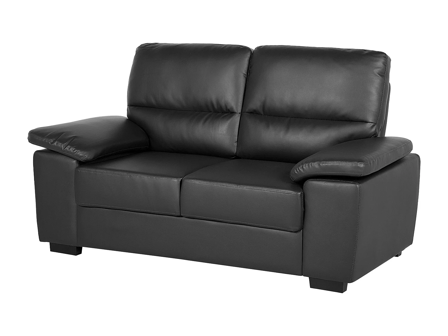 Sofa VOGAR Ekoskóra Czarny dla 2 osób