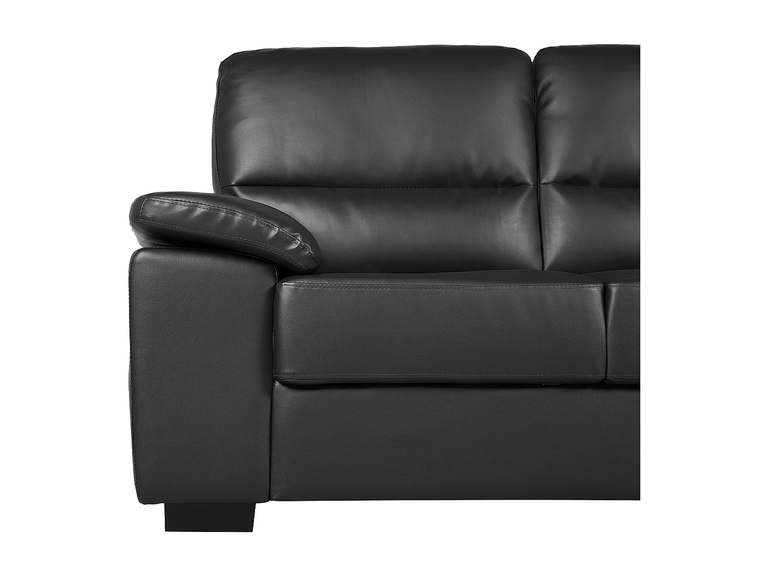 Sofa VOGAR Ekoskóra Czarny dla 2 osób