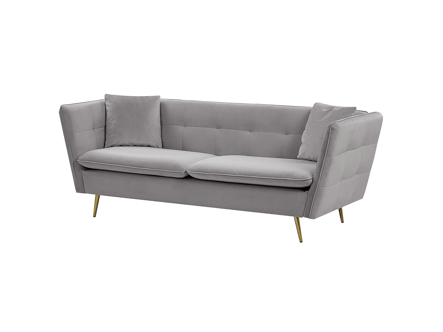 Bank FREDERICA Fluweel Grijs 3-zitter