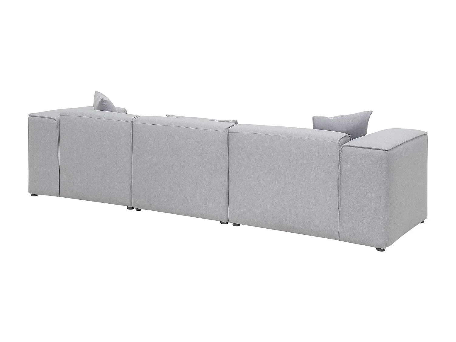 Canapé angle en tissu gris clair 3 places DOLVA