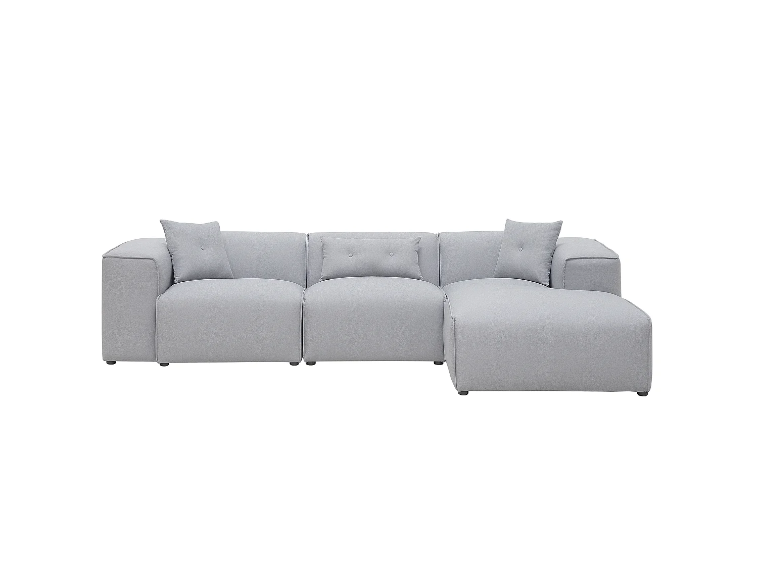Corner Sofa 3 Seater DOLVA Fabric Light Grey Left Hand