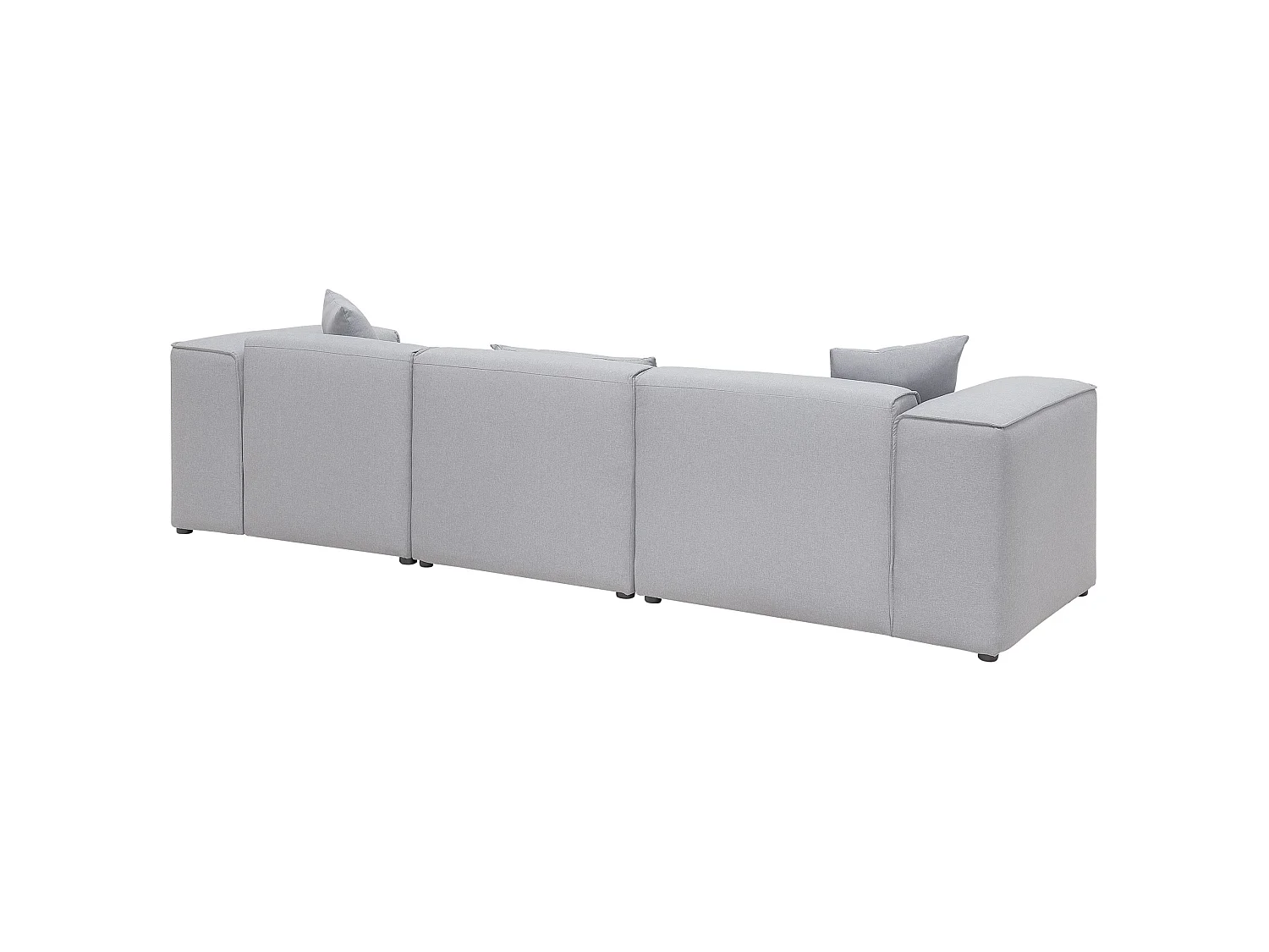 Corner Sofa 3 Seater DOLVA Fabric Light Grey Left Hand
