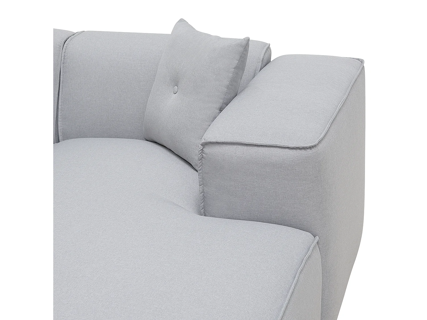 Corner Sofa 3 Seater DOLVA Fabric Light Grey Left Hand