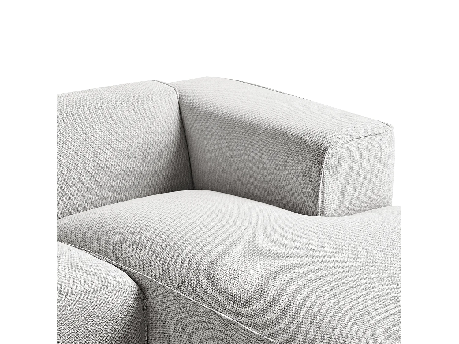 Corner Sofa 3 Seater DOLVA Fabric Light Grey Left Hand