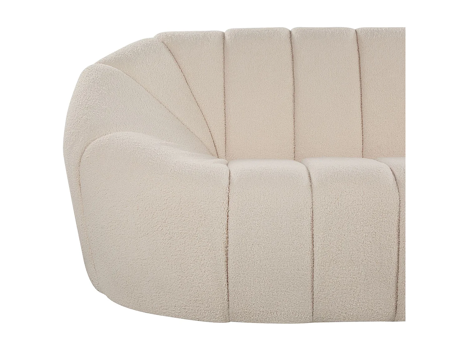 Elegantes Sofa weiß Polsterbezug 3-Sitzer Bouclé mit vertikaler Steppung Lomma