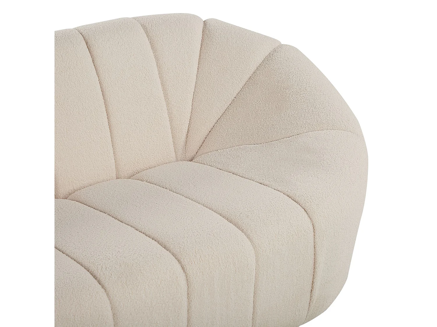Elegantes Sofa weiß Polsterbezug 3-Sitzer Bouclé mit vertikaler Steppung Lomma