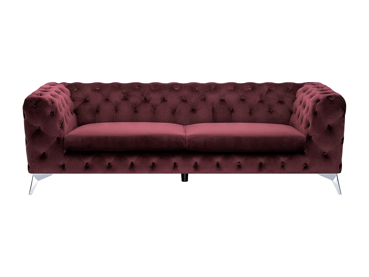 Klassisches Polstersofa Samtstoff Chesterfield Style rot Sotra