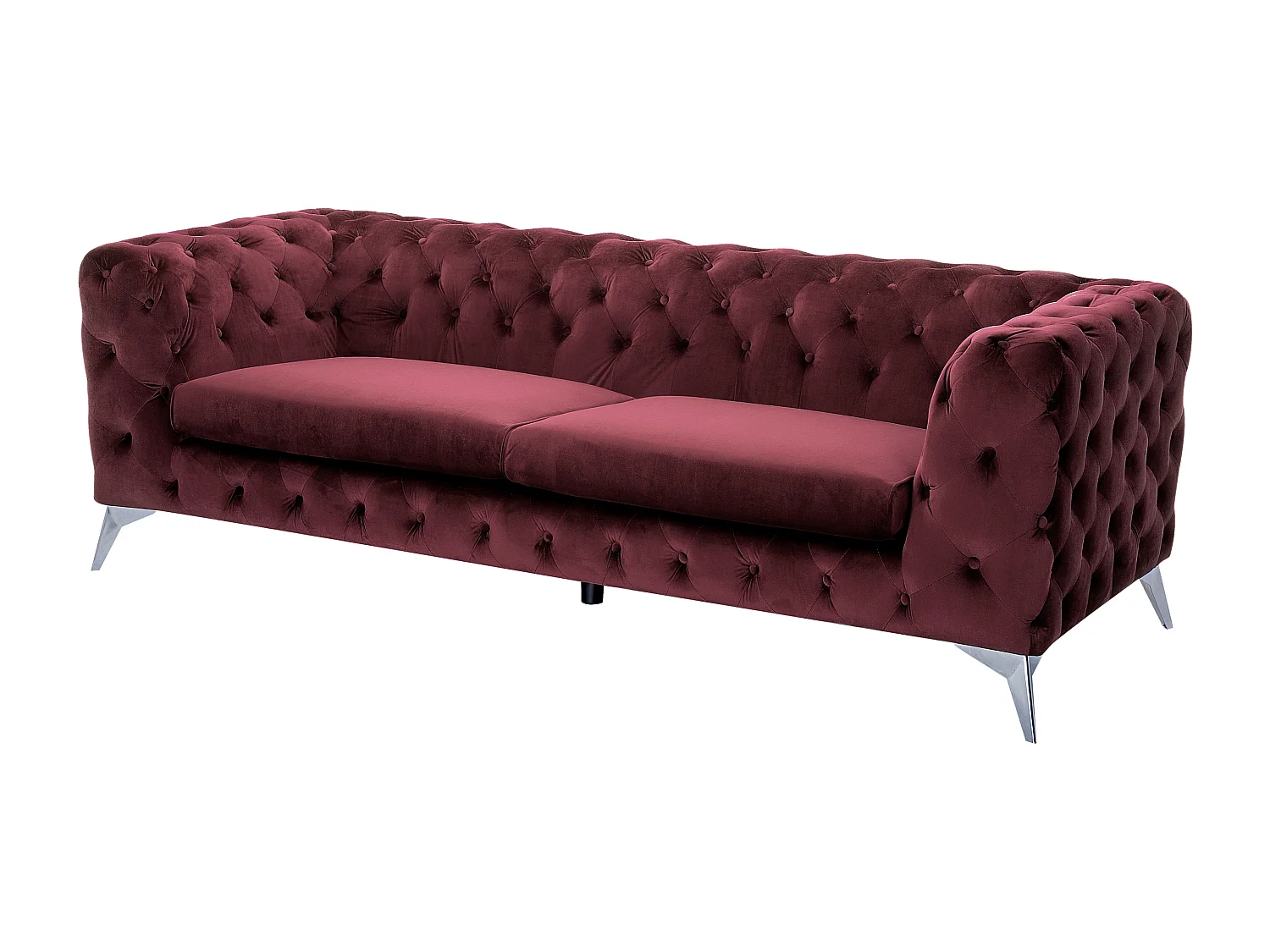 Klassisches Polstersofa Samtstoff Chesterfield Style rot Sotra