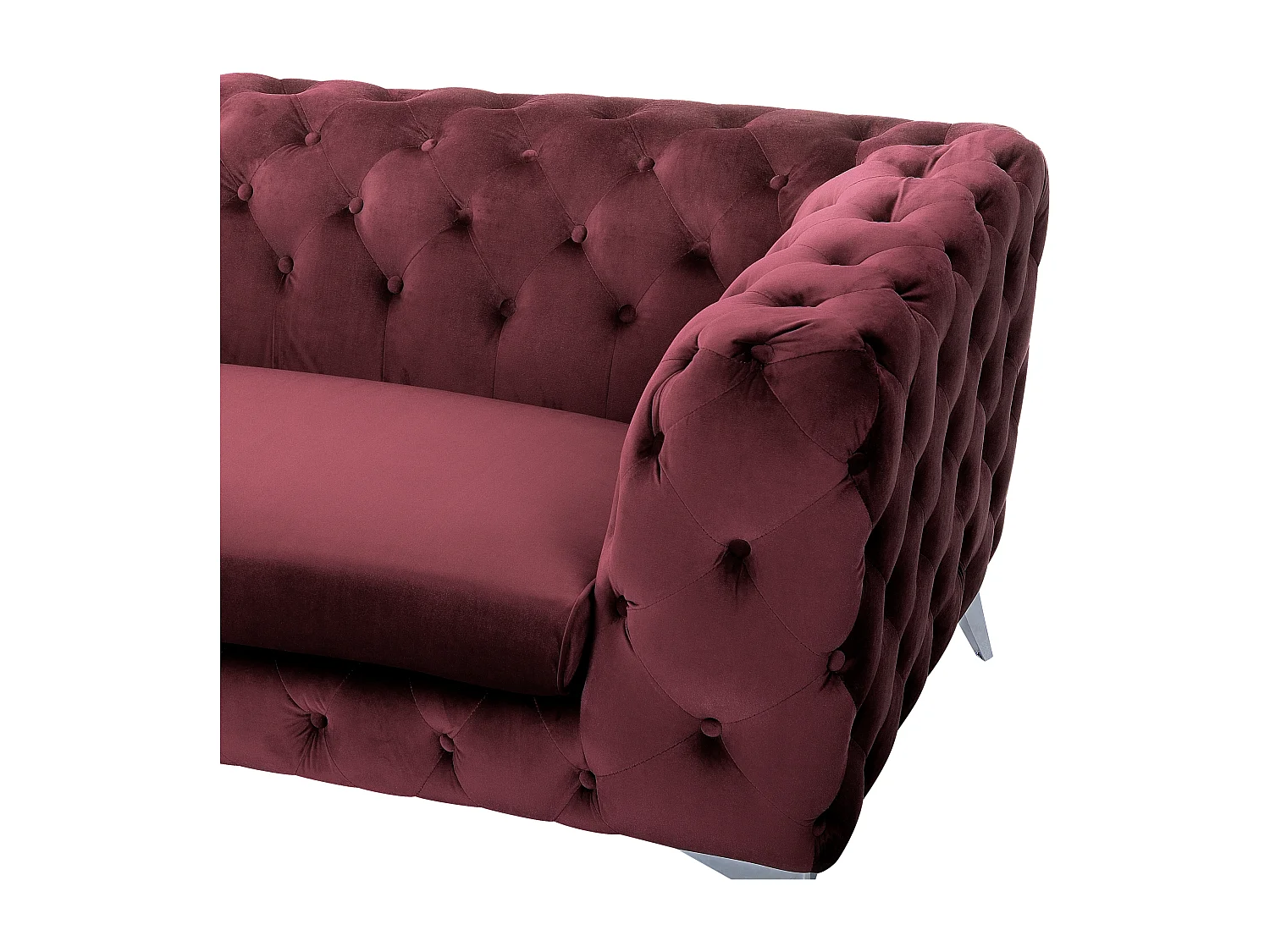 Klassisches Polstersofa Samtstoff Chesterfield Style rot Sotra