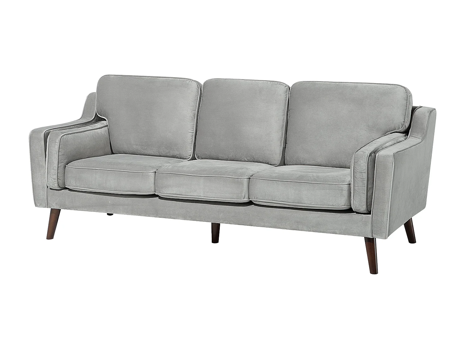 Sofa LOKKA Welur Jasnoszary dla 3 osób