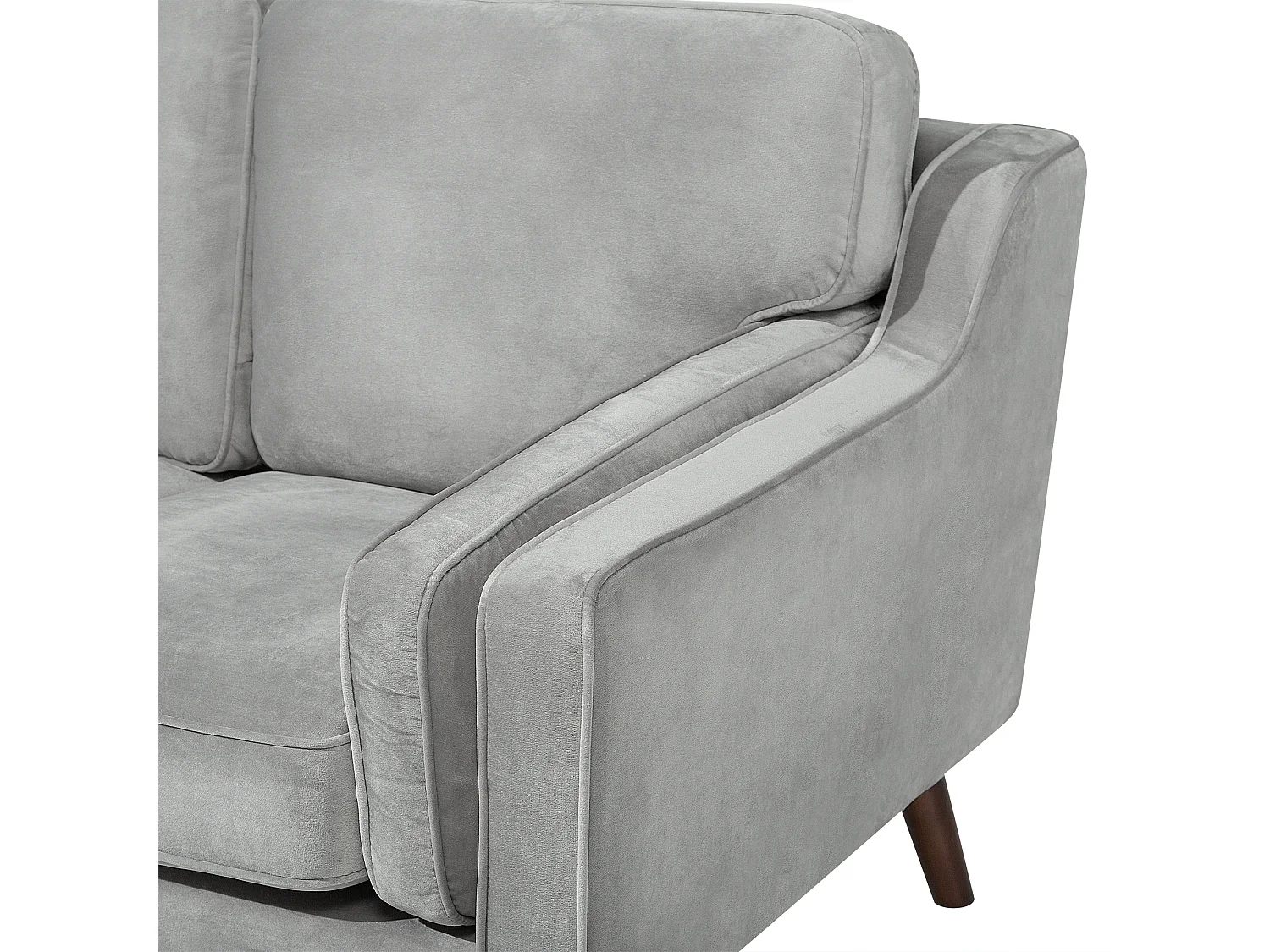 Sofa LOKKA Welur Jasnoszary dla 3 osób