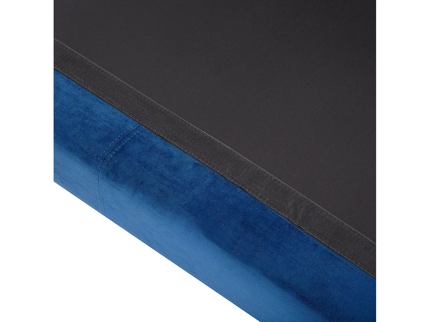 Canapé Angle à gauche en Velours Bleu Foncé et Pouf Ottoman Housses Amovibles Oslo